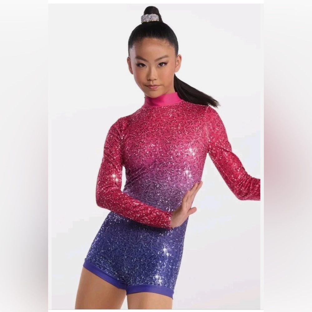 Weissman Child XL unitard pink ombré